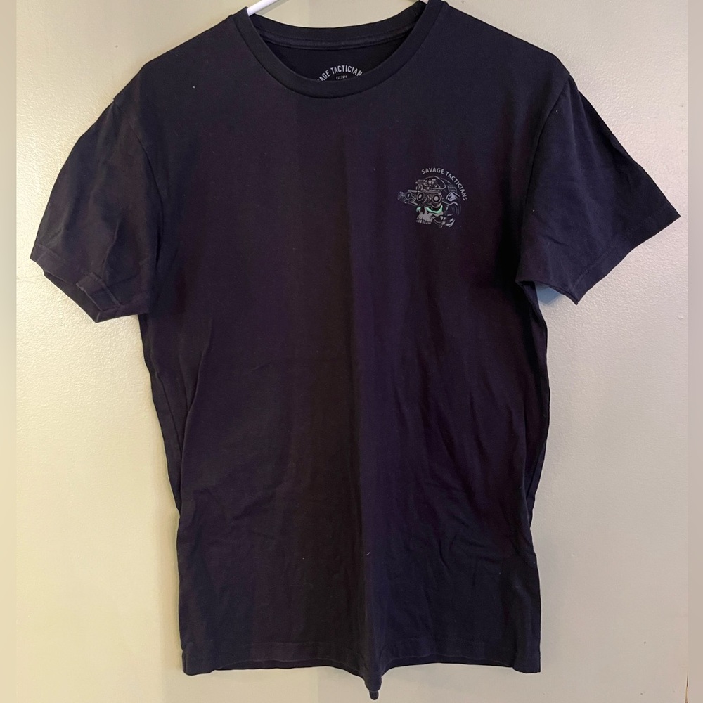 Savage Tacticians Black Graphic T-Shirt Medium